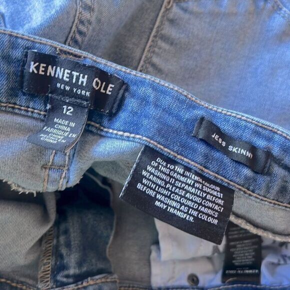 Kenneth Cole Raw Hem "Jess" Distressed Skinny Jean 12 - Picture 14 of 16